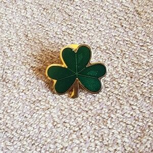 Hallmark Green and Gold Shamrock Brooch